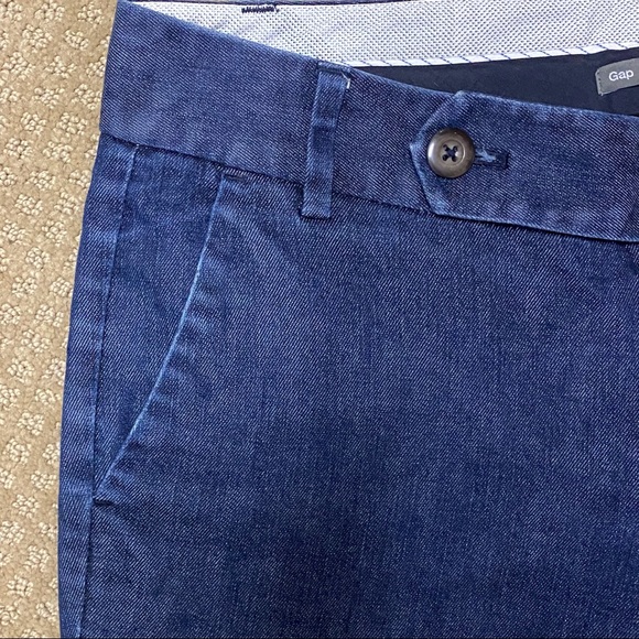 Gap Dark Denim Tab-Front Straight Fit, Flared Leg Jean/Pant - Picture 3 of 6